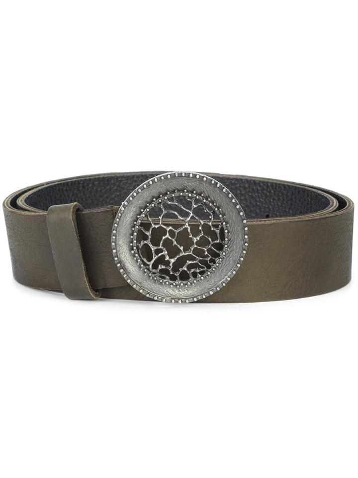 Ivo Scunzani Round Buckle Belt - Green