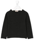 Amelia Milano Round Neck Knit Top - Grey