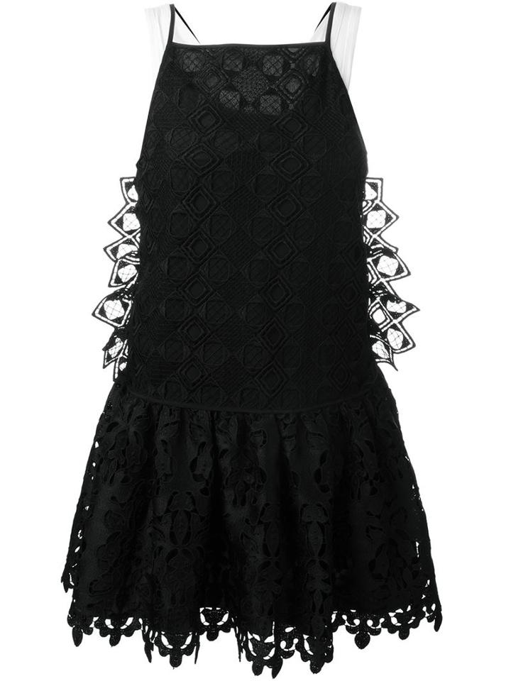 No21 Embroidered Dress, Women's, Size: 42, Black, Silk/cotton/polyester/acetate