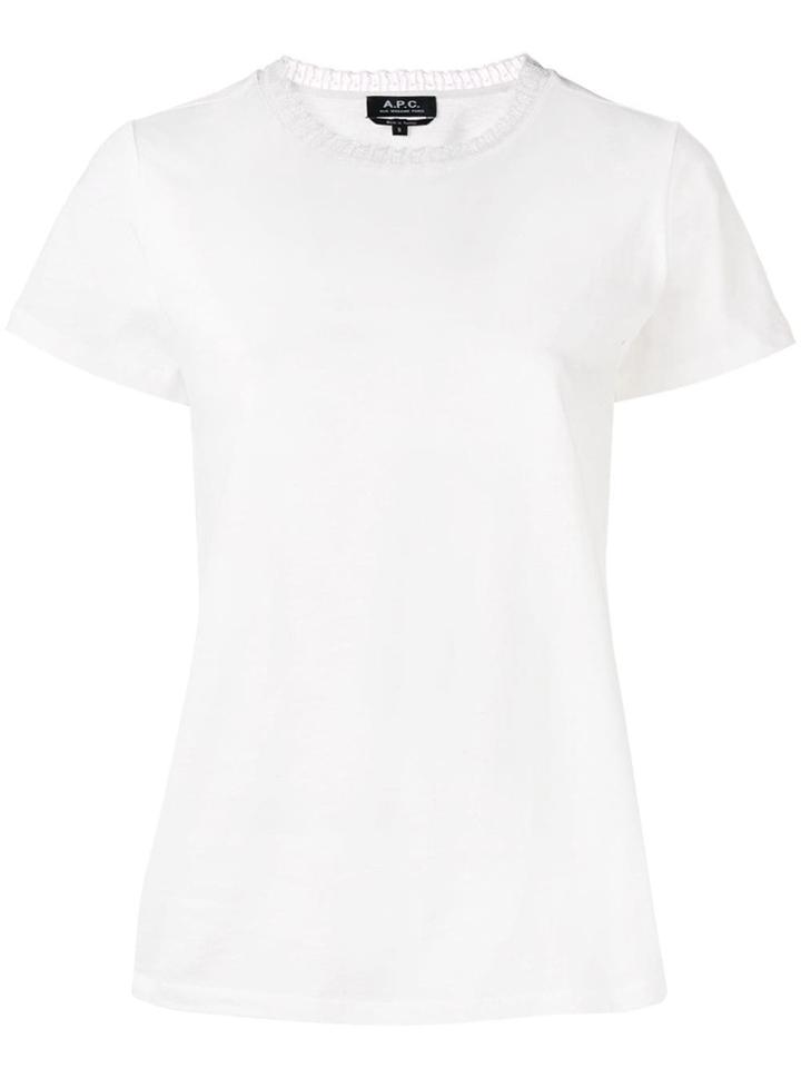 A.p.c. Lace-trim Fitted T-shirt - White