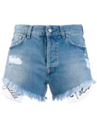 Gaelle Bonheur Distressed Denim Shorts - Blue