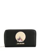 Love Moschino Logo Zipped Continental Wallet - Black
