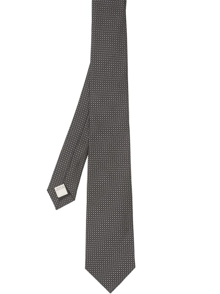 Burberry Classic Cut Micro Dot Silk Jacquard Tie - Black