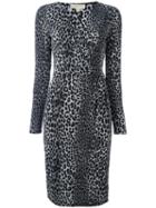 Michael Michael Kors Leopard Print Dress, Women's, Size: Xs, Grey, Polyester/spandex/elastane