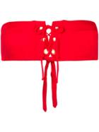 Melissa Odabash Lace-up Bikini Top - Red