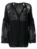 Wandering Embroidered Blouse - Black