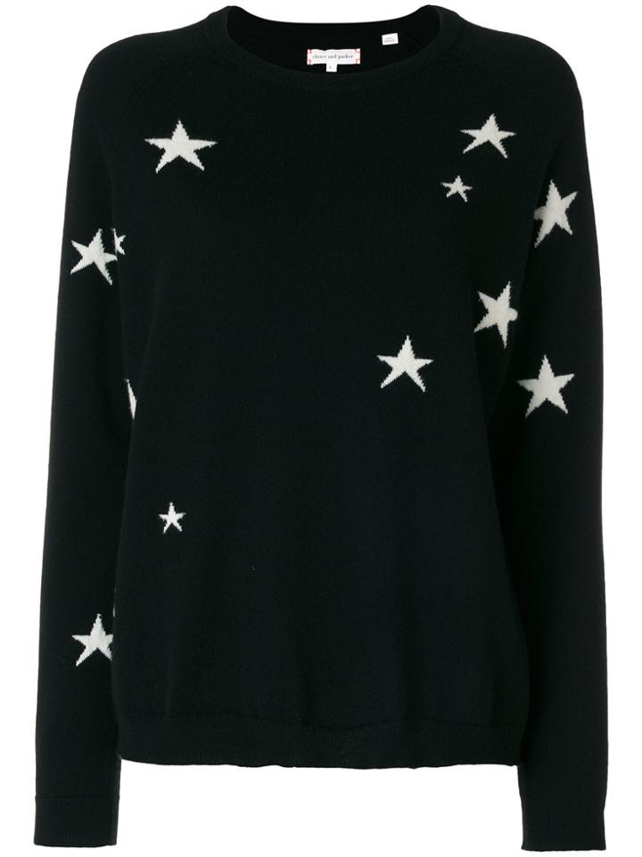 Chinti & Parker Star Knit Cashmere Jumper - Black