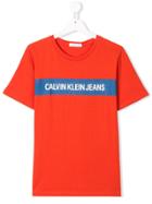 Calvin Klein Kids Teen Logo Print T-shirt - Orange