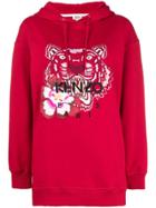 Kenzo Jumping Tiger Oversized Hoodie - Red