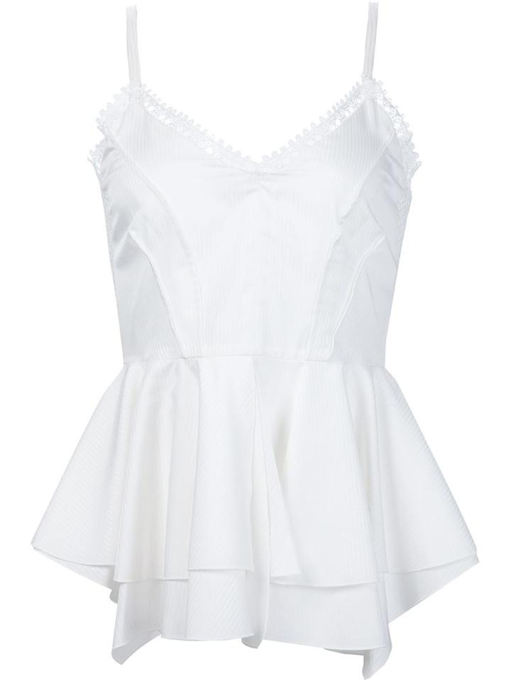 Derek Lam Double-layered Ruffles Blouse, Women's, Size: 42, White, Cotton/modal/viscose