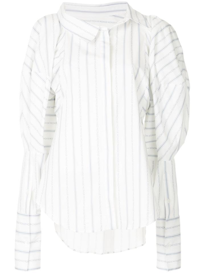 Monse Oversized Logo Striped Shirt - White