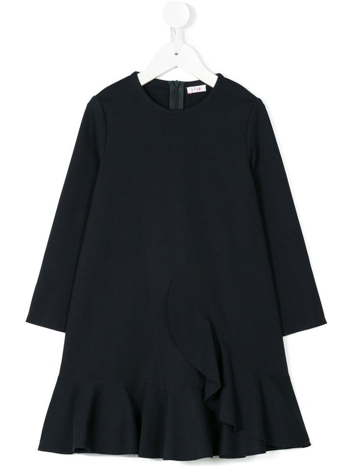 Il Gufo - Ruffled A-line Dress - Kids - Polyamide/spandex/elastane/viscose - 10 Yrs, Blue