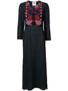 Figue Embroidered Kaftan Dress, Women's, Size: Medium, Blue, Cotton/viscose