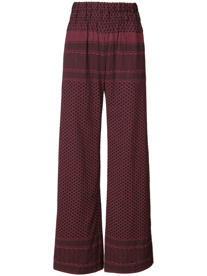 Cecilie Copenhagen - High-waisted Palazzo Pants - Women - Cotton - 2, Red, Cotton