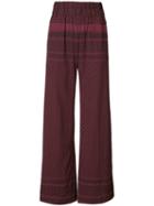 Cecilie Copenhagen - High-waisted Palazzo Pants - Women - Cotton - 2, Red, Cotton