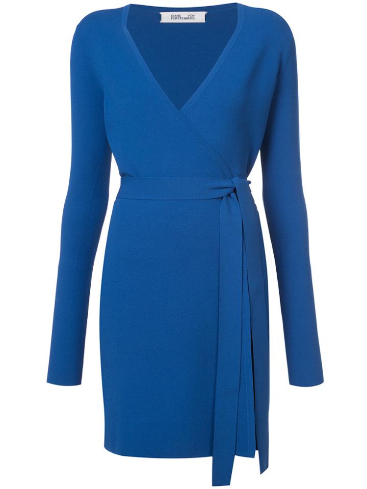 Dvf Diane Von Furstenberg Knit Wrap Dress - Blue