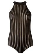 Egrey Knit Bodysuit, Women's, Size: Medium, Black, Viscose/nylon