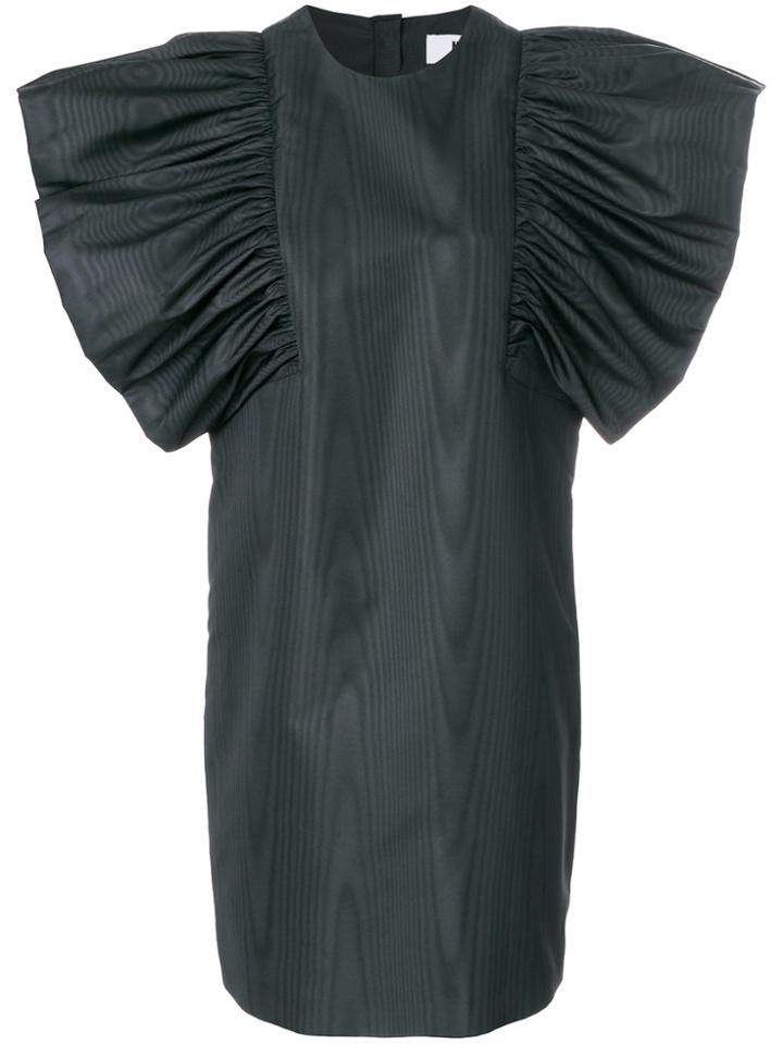 Msgm Ruffle Sleeve Shift Dress - Black