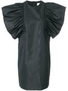 Msgm Ruffle Sleeve Shift Dress - Black