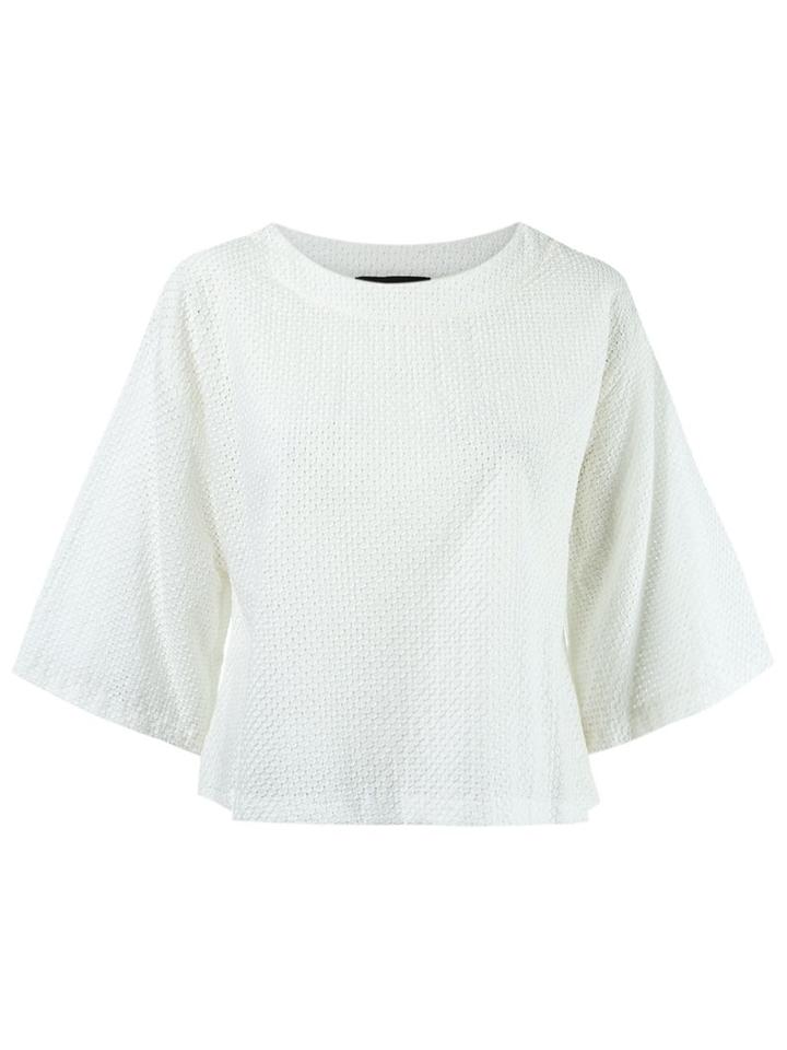 Andrea Bogosian Wide Sleeves Top, Women's, Size: Medium, White, Cotton