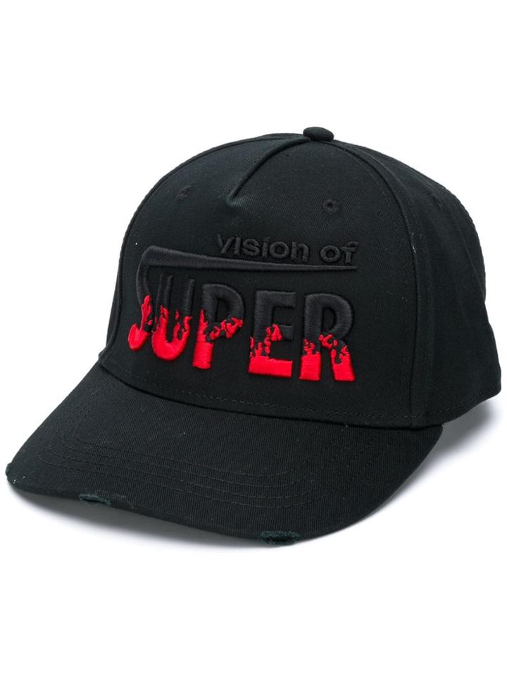 Vision Of Super Logo Embroidered Baseball Cap - Black