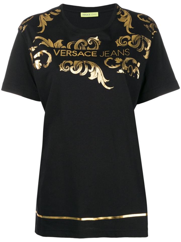 Versace Jeans Couture Foiled Baroque Logo T-shirt - Black