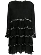 Ganni Short Ruffled Dress - Black