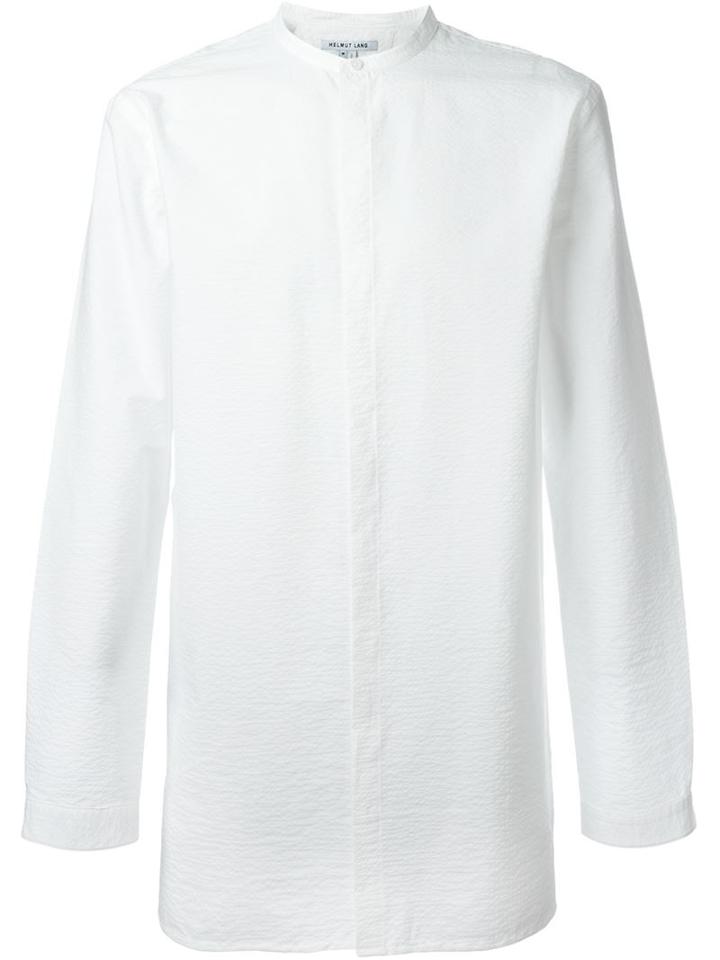 Helmut Lang Band Collar Shirt, Men's, Size: S, White, Cotton/polyamide