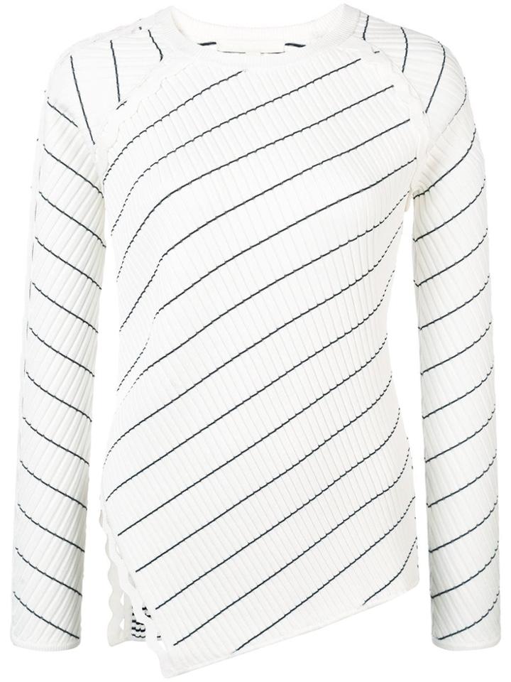 Jonathan Simkhai Ribbed Knitted Asymmetric Top - White