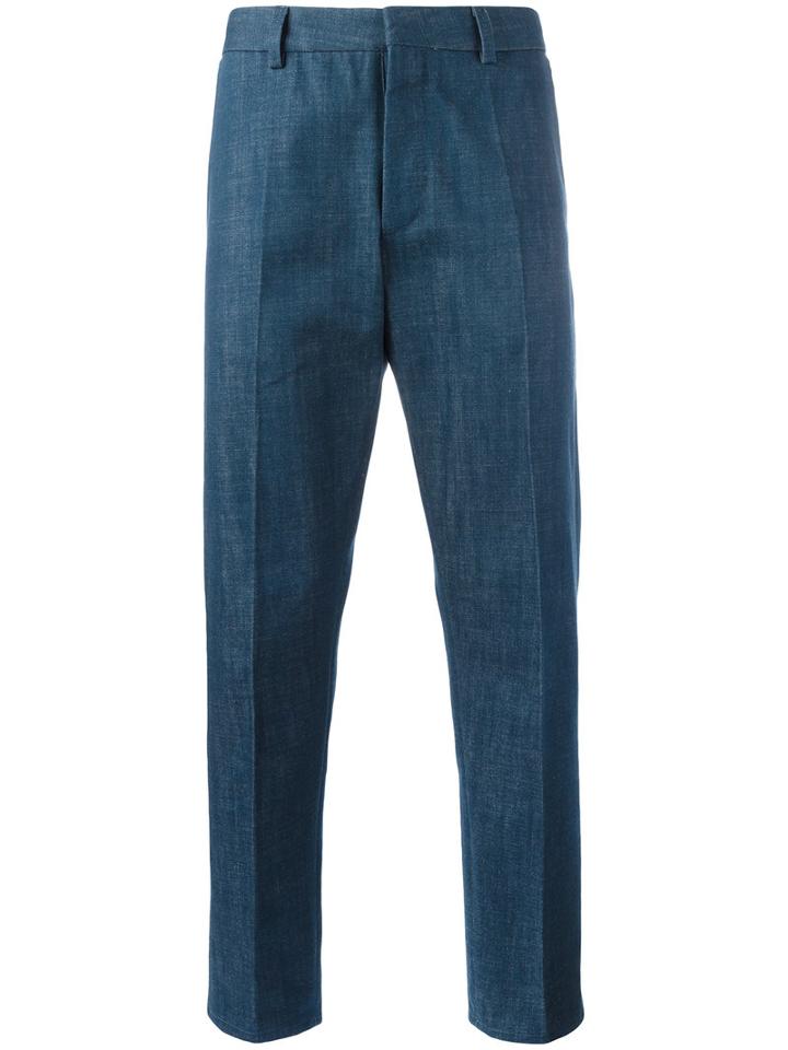 Al Duca D'aosta 1902 Regular Fit Trousers, Men's, Size: 56, Blue, Cotton
