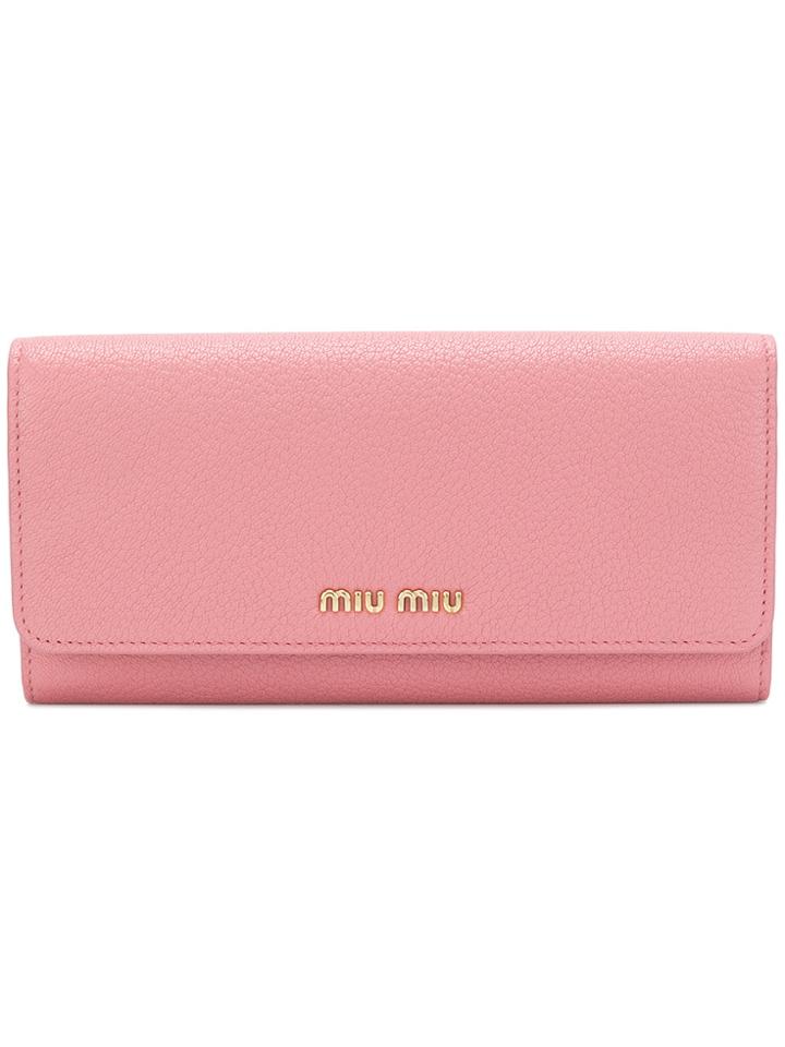 Miu Miu Classic Continental Wallet - Pink & Purple