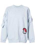 Vilshenko Mushroom Patch Sweatshirt With Bow Details - Blue