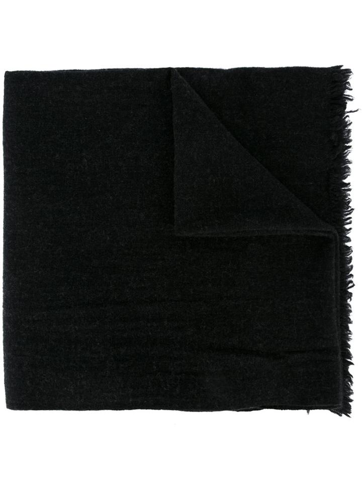 Woolrich Logo Plaque Knit Scarf, Men's, Black, Wool