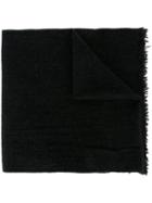 Woolrich Logo Plaque Knit Scarf, Men's, Black, Wool