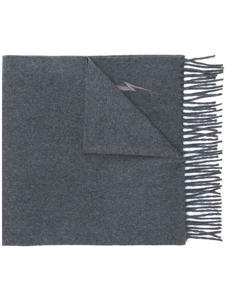 Neil Barrett Fringed Scarf - Grey
