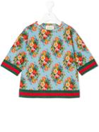 Gucci Kids - Floral Print Sweatshirt - Kids - Cotton/viscose/metallic Fibre - 10 Yrs, Blue