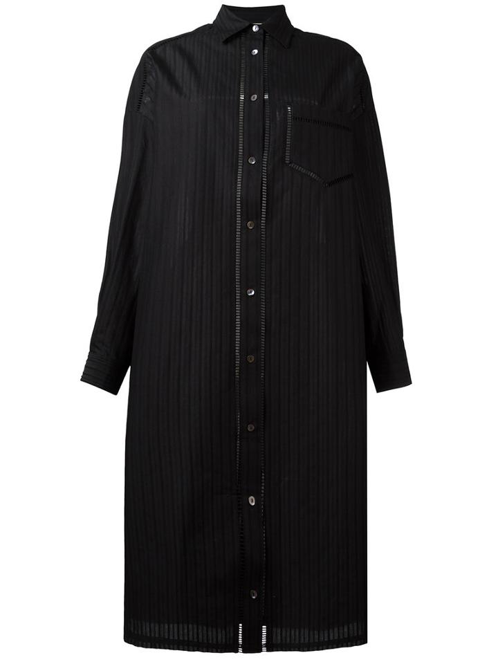 Veronique Branquinho Striped Shirt Dress, Women's, Size: 42, Black, Cotton