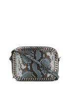 Casadei Snakeskin-print Curb-chain Bag - Blue