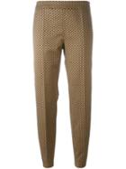 Max Mara Studio Jacquard Cropped Trousers, Women's, Size: 42, Nude/neutrals, Polyester/cotton/spandex/elastane