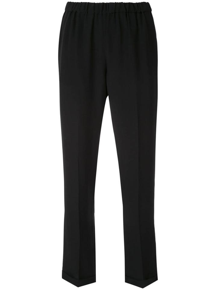 Aspesi Elastic Waist Straight Trousers - Black