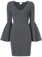 Milly Flared Sleeve Fitted Dress - Grey