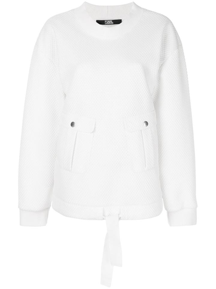Karl Lagerfeld Oversized Mesh Sweatshirt - White