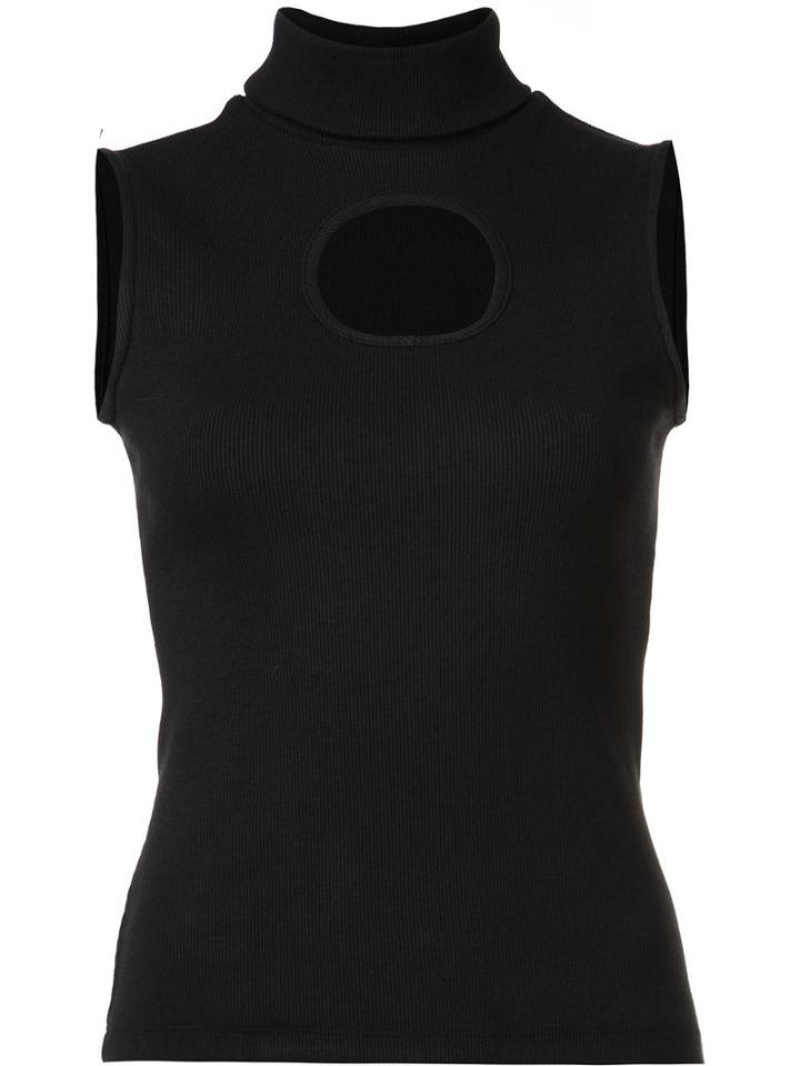 Beaufille Cut-off Turtleneck Blouse, Women's, Size: Xs, Black, Rayon/cotton/spandex/elastane