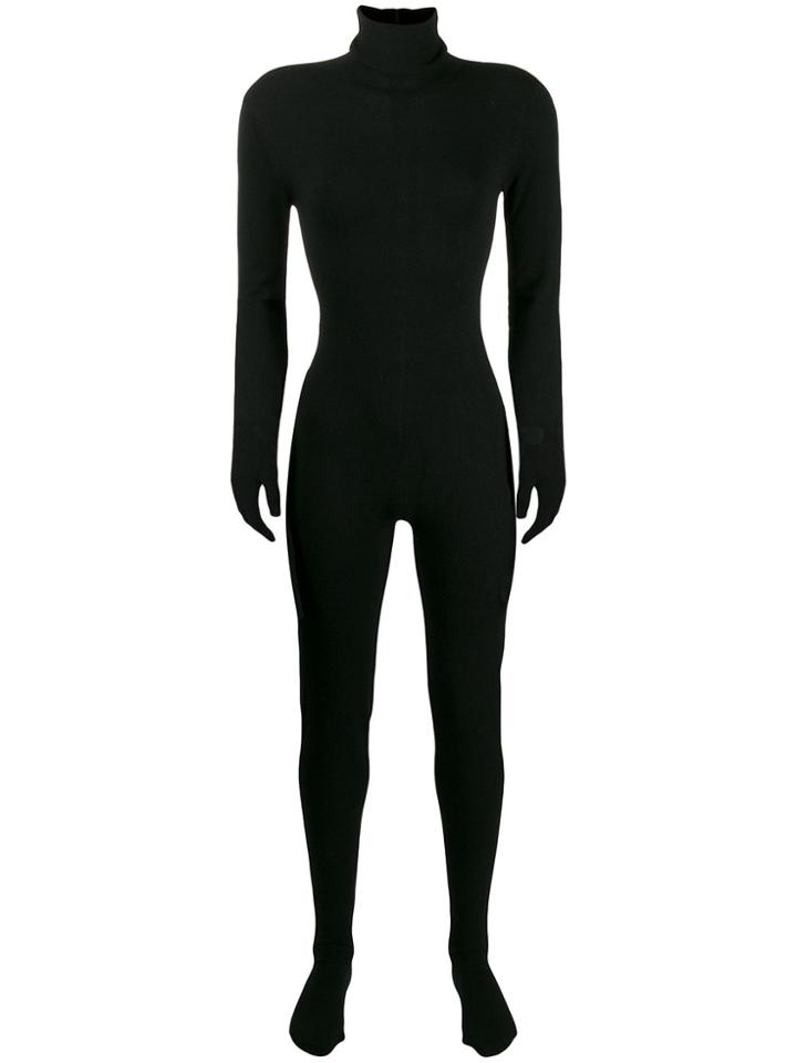 Mm6 Maison Margiela Knitted All-in-one Jumpsuit - Black