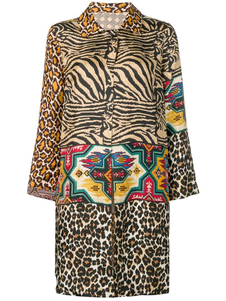 Pierre-louis Mascia Animal Pattern Coat - Neutrals