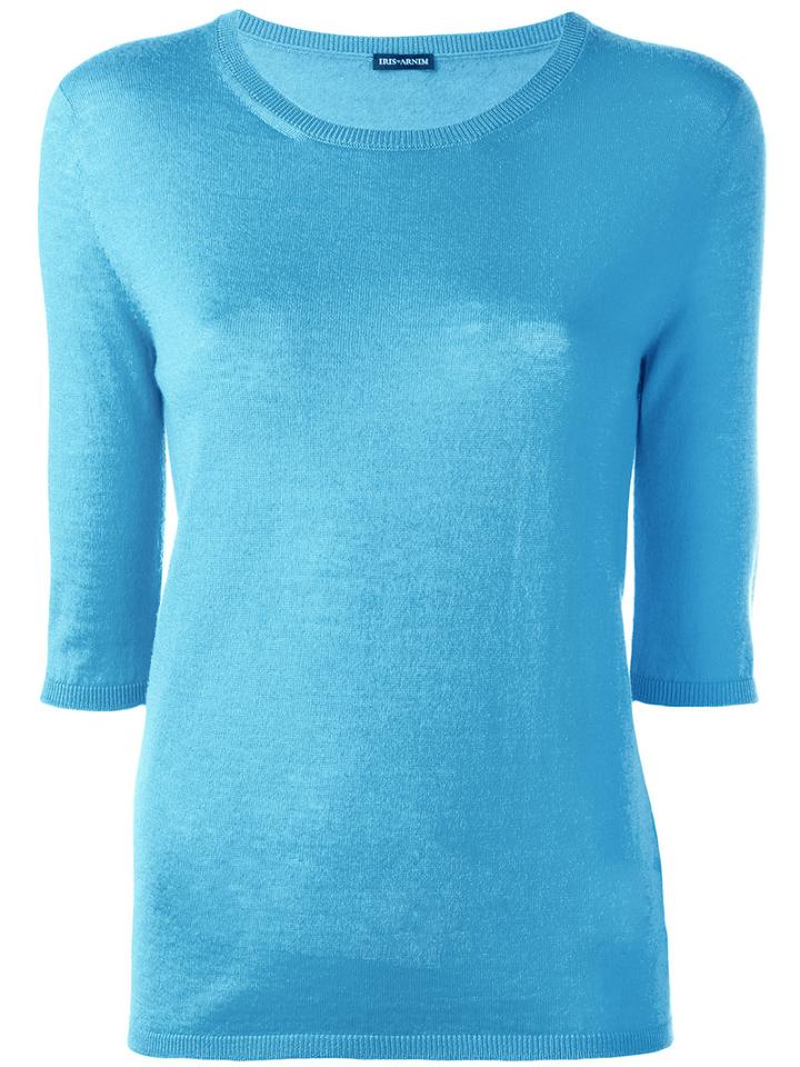 Iris Von Arnim - Cashmere Round Neck Top - Women - Cashmere - Xl, Blue, Cashmere