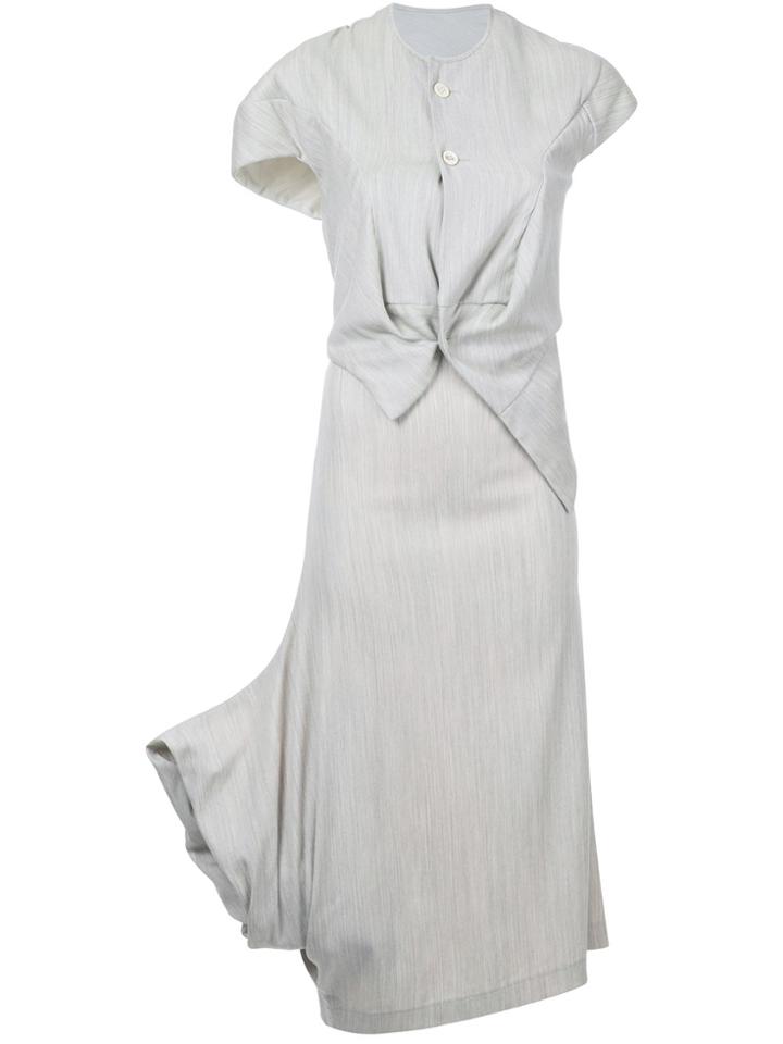 Comme Des Garçons Vintage Asymmetric Top And Skirt - Grey