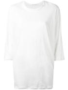 Isabel Benenato Three-quarters Sleeve Sheer T-shirt, Women's, Size: 40, White, Linen/flax
