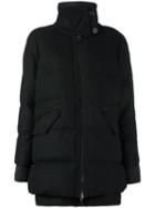 Moncler 'lucienne' Coat, Women's, Size: 1, Black, Polyamide/polyester/virgin Wool
