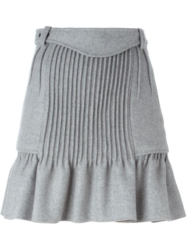 Isabel Marant Pleated A-line Skirt, Women's, Size: 38, Grey, Cotton/polyamide/wool